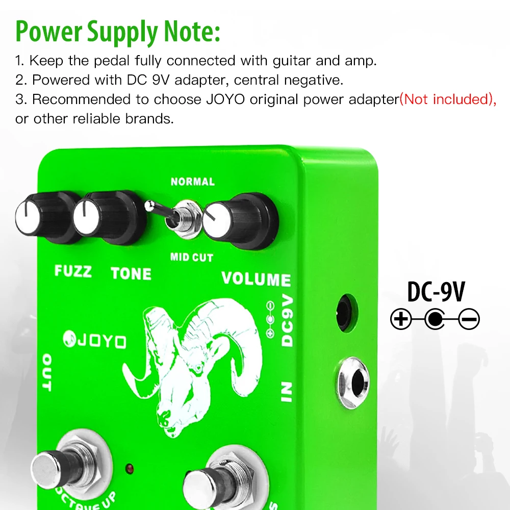 JF-12 VOODOO OCTAVE Octave Pedal with Mid-cut Function Features Fuzz Distortion