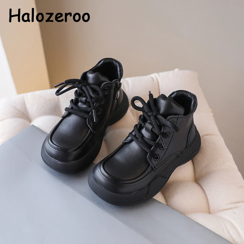 

New Winter Kids Chukka Boots Baby Girls Ankle Shoes Children Brand Fashion Boots Boys Riding Boots Full Grain Leather Platform