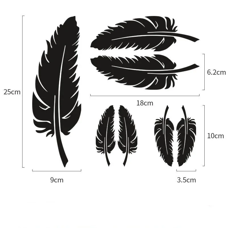 

Car Sticker Decorative Feather Leaves Personalized Creative Bumper Rear Window Decals Waterproof Sunscreen To Cover Scratches