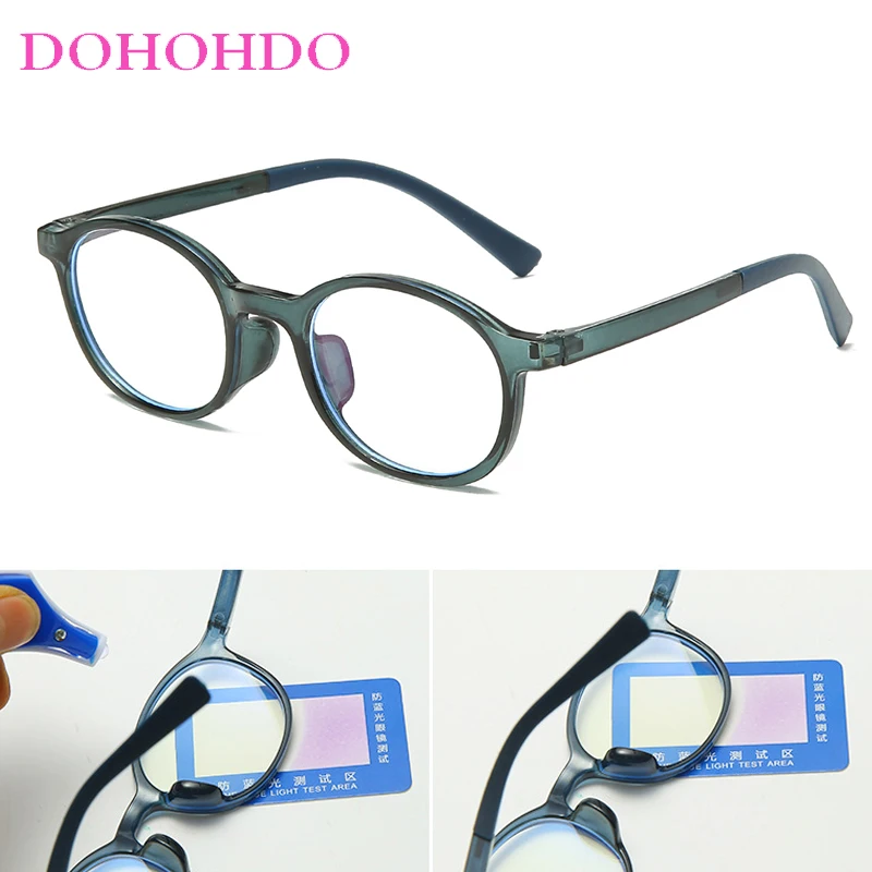 DOHOHDO New Baby Anti-blue Light Glasses Frame Brand Red Pink Green Frame Children Goggle Plain Glasses Kids Eyeglasses Eyewear
