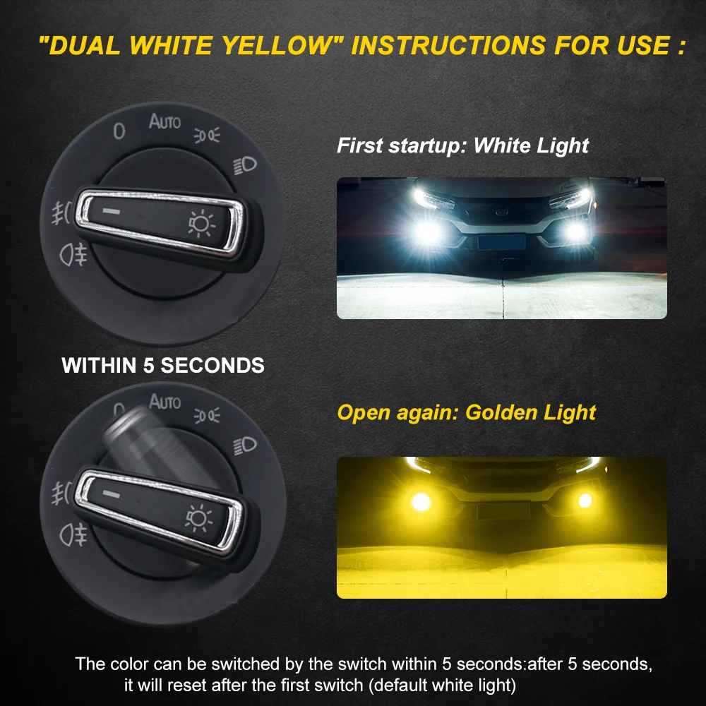 BMT Xms H11/H8/H16 Switchback LED Fog Light Bulbs - View #6