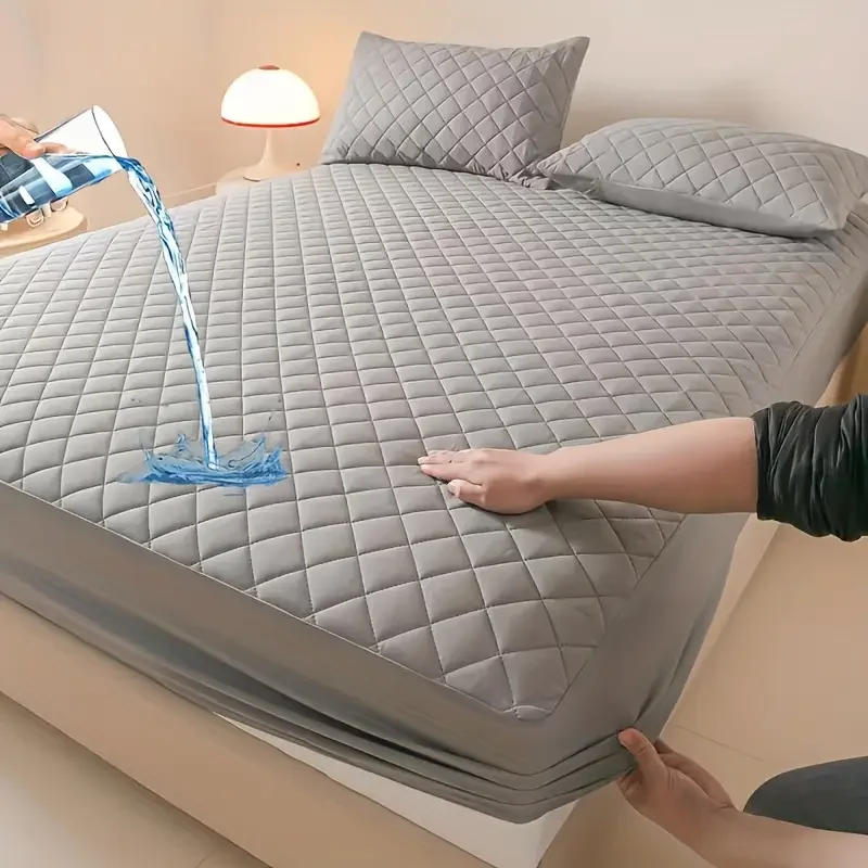 Waterproof Mattress Protector,Soft and Breathable Mattress Cover Single Double Fitted sheet for Bed 1