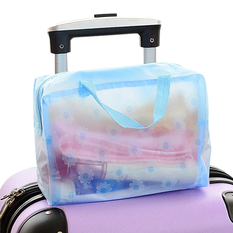 5 Color Waterproof PVC Cosmetic Storage Bag Women Transparent Organizer for Makeup Pouch Compression Travelling Bath Bags 3