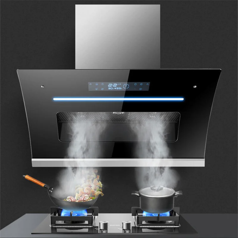 900mm Kitchen Range Hood Household Range Hood Side Suction Wall Mounted Intelligent Automatic Cleaning Exhaust Hoods