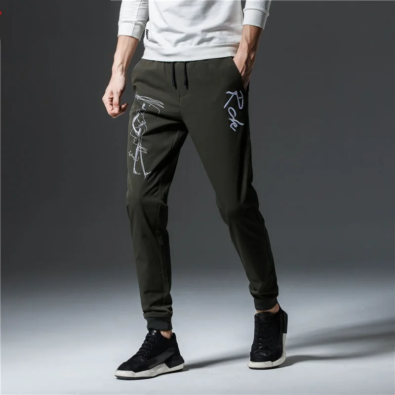 

Mens Stacked Pants Spring Summer Thin Drawstring Leggings Sweatpants Youth Trend Fashion Casual Vintage Trousers