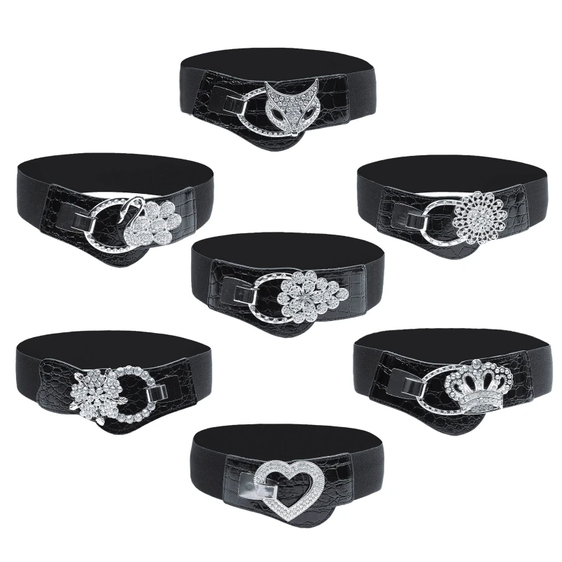 

Girls Black Lift Up Underbust Corset with Rhinestone Buckle Bustier Bodyshaper