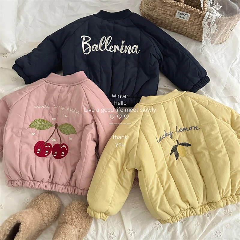 Kids Girls Warm Fleece Coat Embroidery Cartoon Print Long Sleeve Faux Rabbit Fur Coat 1-6Y Girls Boys Winter Fall Tops Jackets
