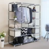 69" Portable Clothes Closet Wardrobe Storage Organizer with Non-Woven Fabric Quick and Easy to Assemble Extra Strong 3