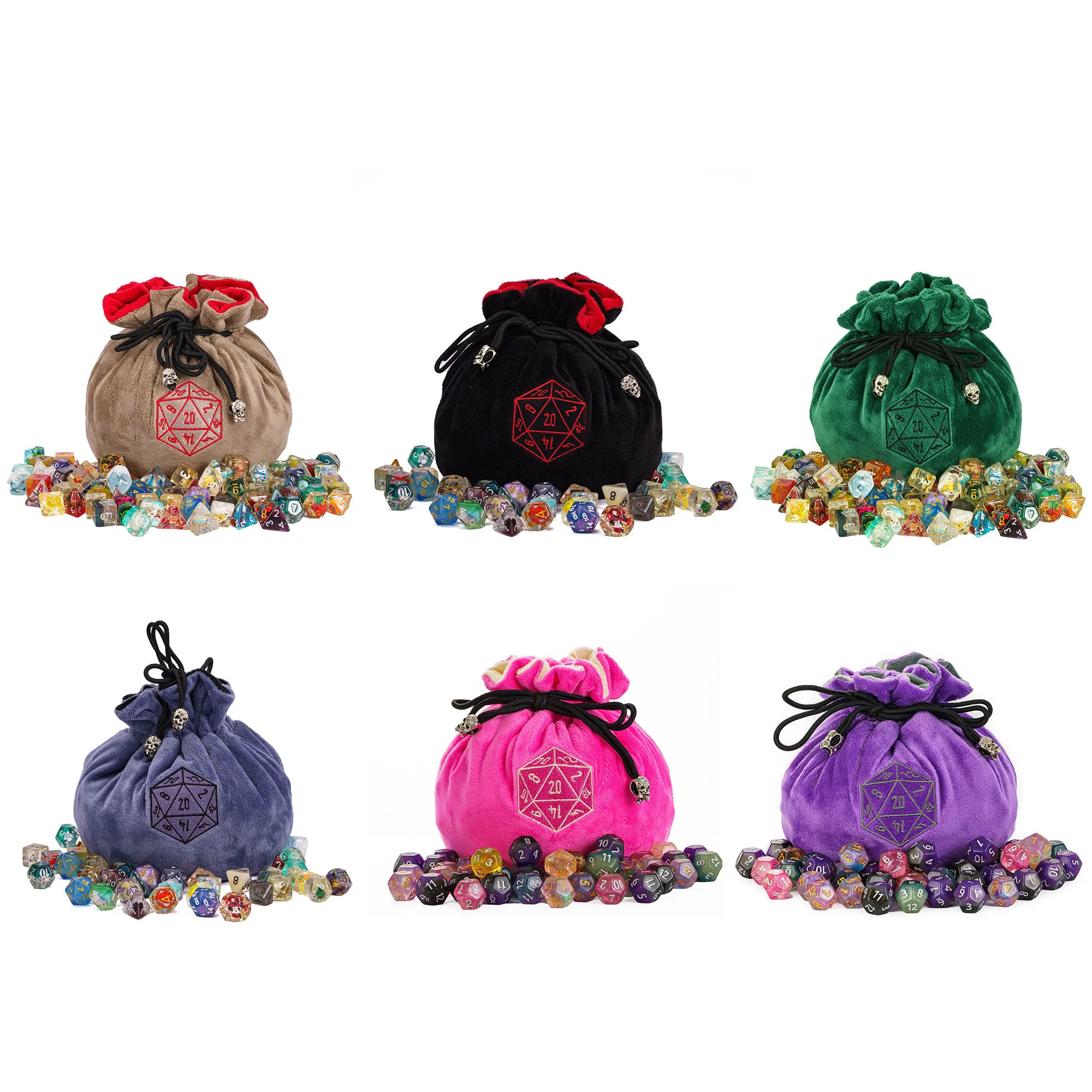1 Lb Bulk Dnd Sharp Dice + Borsa Portaoggetti Con Coulisse, Borsa Per Dadi, D4 D6 D8 D10 D12 D20 Dadi Poliedrici, Accessori Dnd Per Giochi Da Tavolo