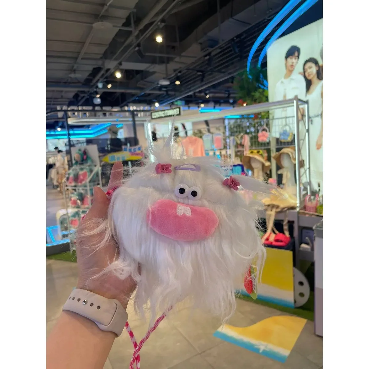 JIAERDI Versatile Plush Casual Crossbody Bags Female Ugly Cute Fun Long Hair Messenger Bag Women Hot Girls Kawaii Mini Bag Y2k