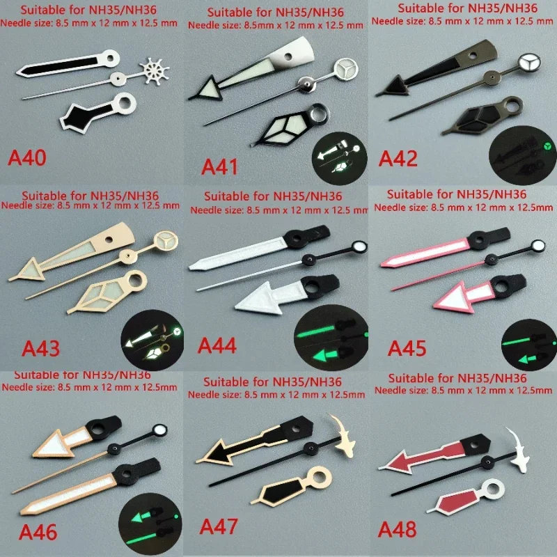 Watch Accessories Watch Pointer NH35 Pointer Hands Green Super Luminous Suitable or NH36 Movement Roxe 904L Steel Band watch accessories