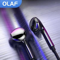 سماعات أذن سلكية OLAF 3.5 ملم مع ميكروفون، سماعات ستيريو باس، سماعات رياضية مع تحكم مدمج للهواتف