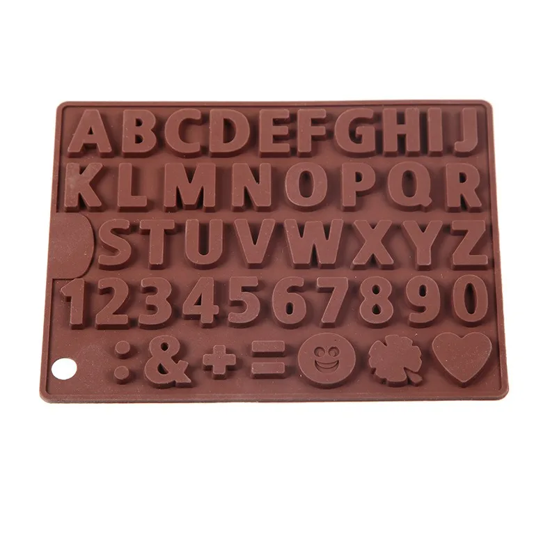 

English Letter Silicone Chocolate Mold, Alphanumeric Candy Biscuit Jelly Ice Baking Mould, Cake Decor, Soap Candle Making Set
