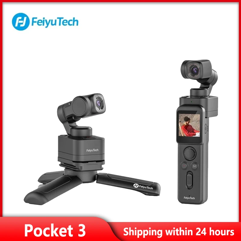 

FeiyuTech Feiyu Pocket 3 Cordless Detachable 3-Axis Stabilizer Gimbal Camera 4K60fps Footage Magnetic Attach AI Tracking Follow
