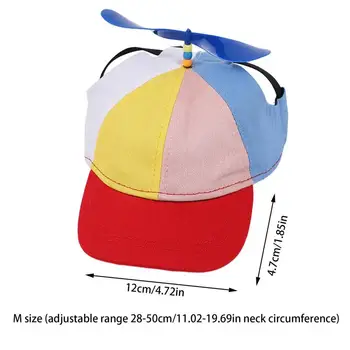 Dog Propeller Hat Pet Outdoor Sports Hats With Ear Holes Dog Hat Rainbow Helicopter Top Hat For Small Dogs Puppy Cats Supplies 6