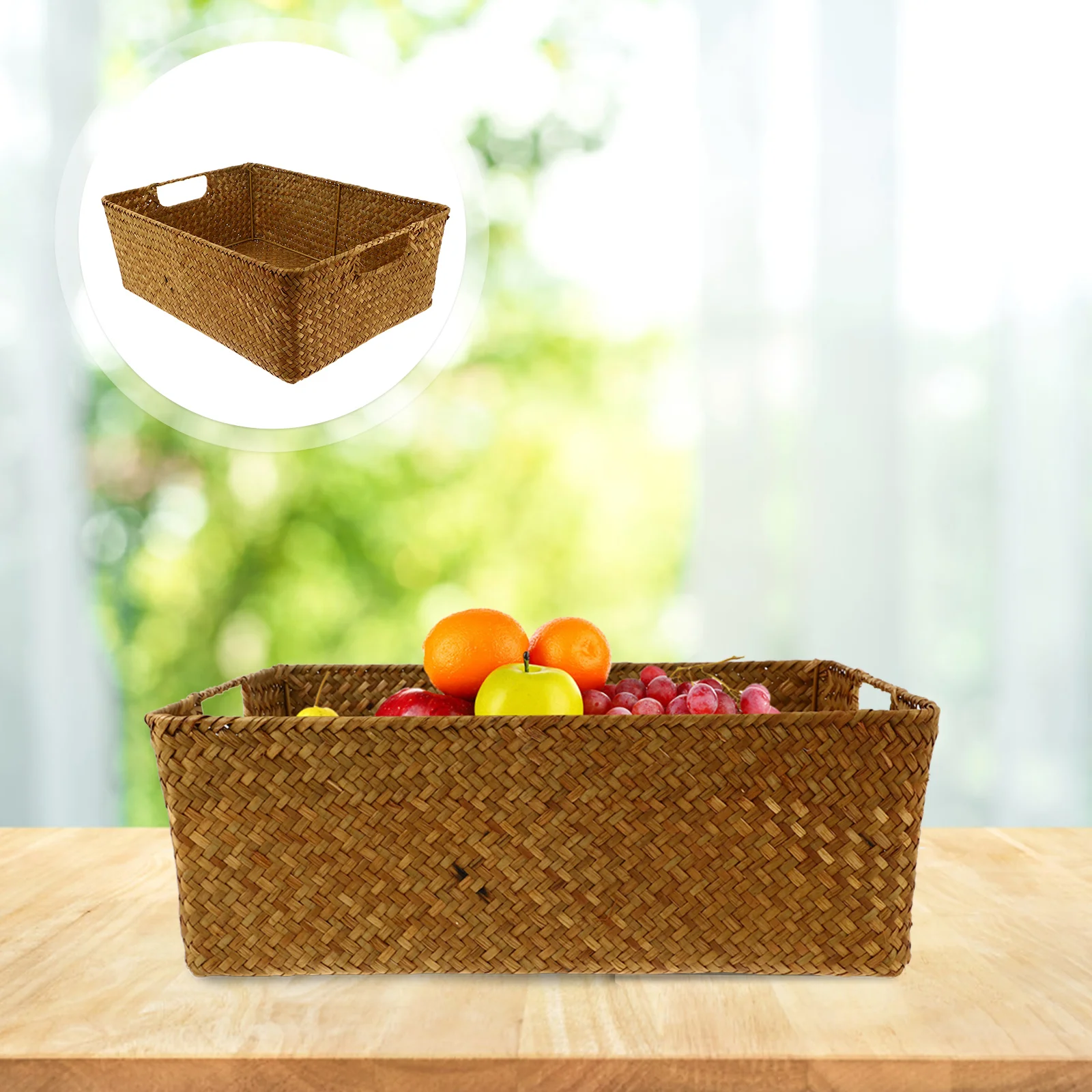 

Utensil Organizer Woven Storage Cube Storage Organizer Basket Bin Sea Grass Woven Basket Sundries Storage Box Home