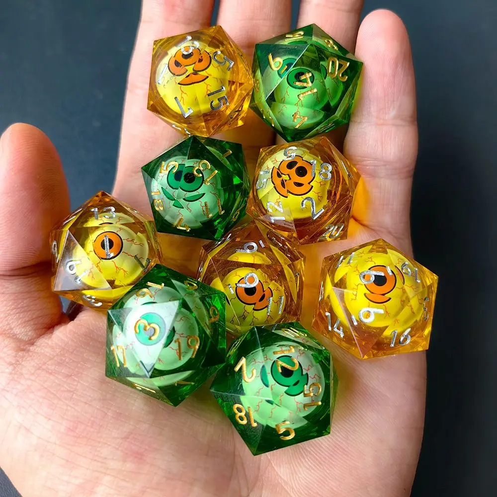 

Liquid Dragon Eye Dice Home Decor Resin Crafts Polyhedral Longan Dice Crystal Ornaments Tarot Game Party Toys