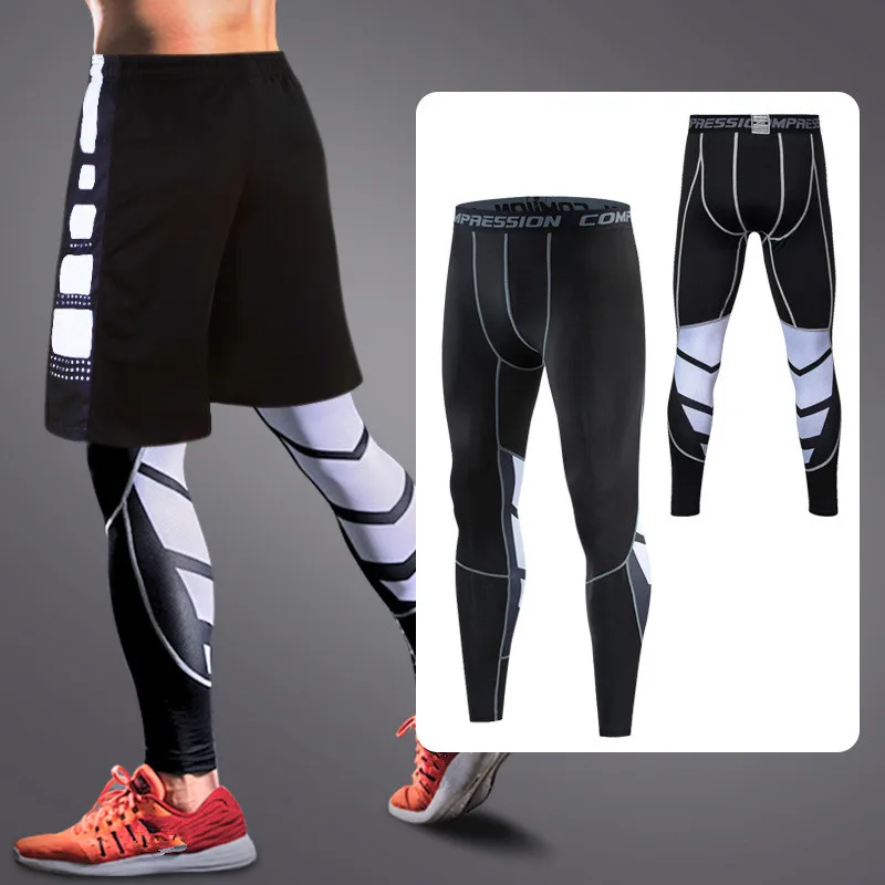 Sports Leggings Compression Pants Men Jogging Long Trouser Outdoors Fitness Cycling Basketball Gym Tights Boy