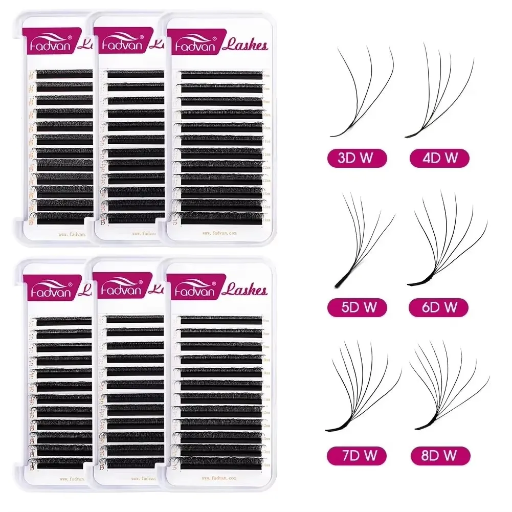 FADVAN W Shape 3D 4D 5D 6D 7D 8D Premade Fans Eyelashes Extensions Natural Soft Light Individual Lashes eyelash extension,eyelash extensions,eyelash extension lashes,fake eyelashes,false eyelashes