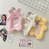 kawaii Cartoon Plush Photocard Holder Korean Id Card Holder Keychain kawaii Desk Accessories Kpop Stationery Idol Display Stand 1