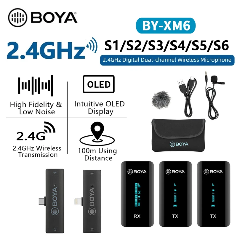 BOYA BY-XM6-S1 Système de microphone sans fil