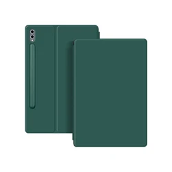 Magnetic Smart Book Case with Built-in Pencil Holder and Auto Sleep/Wake Function for Tab S9 Ultra 14.6 (Green)