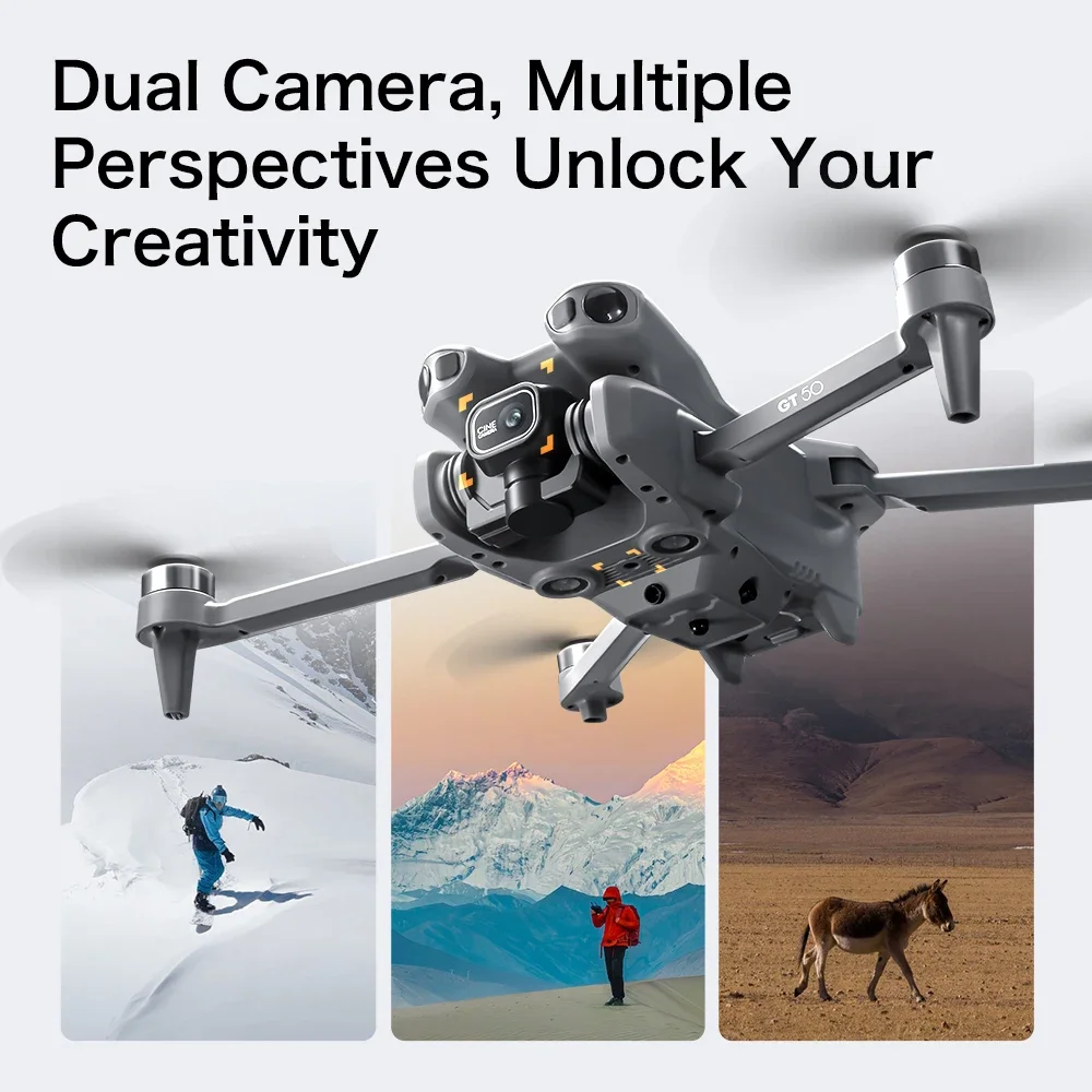 Drone GT50 8K avec écran 5.6" - Moteurs sans balais, évitement obstacles