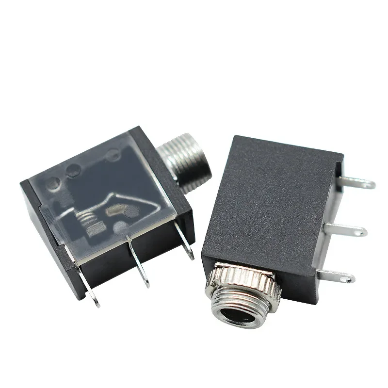 PJ-323M Headphone Connector 3.5 Power socket 3 pins with 3.5mm audio socket female base