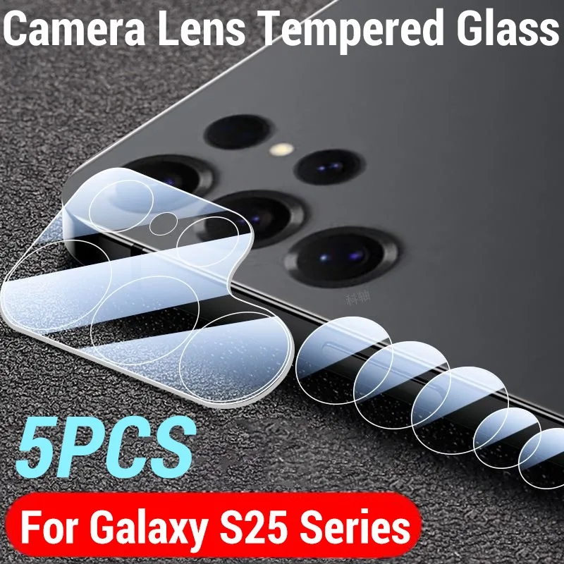 Ultra-Clear Tempered Glass Camera Lens Protector Film - Pack of 5