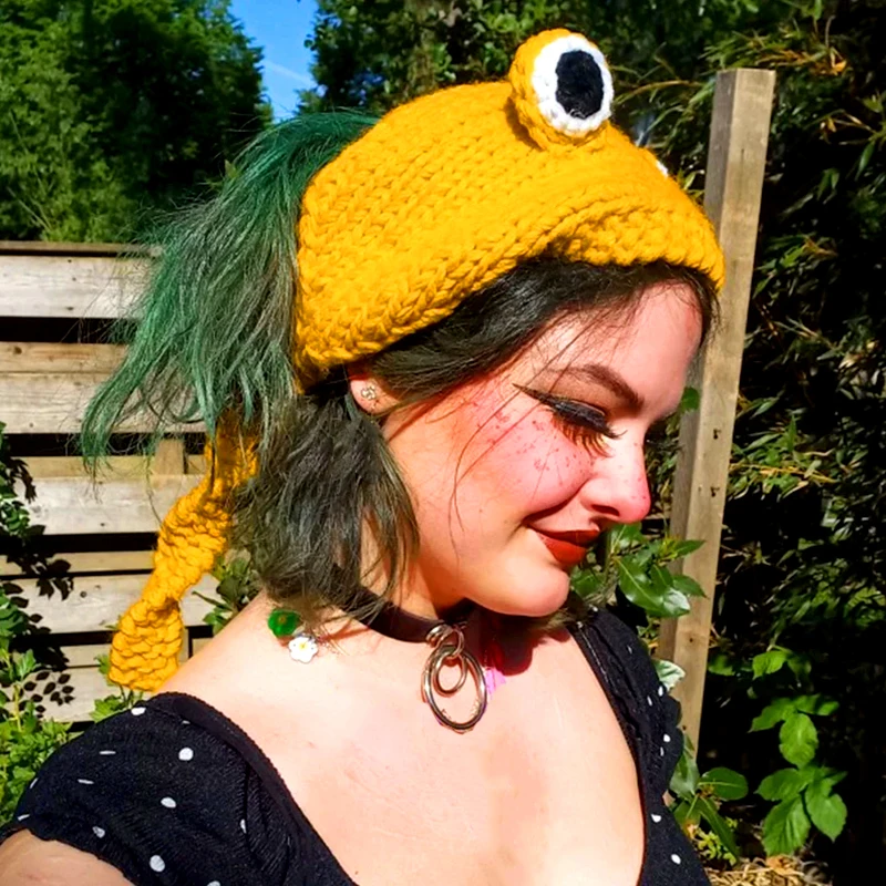 Winter Korean Style Hat Frog Crochet Knitted Hat Knitted Beanies Hats For Women Gift Baby Anime Photography Prop Party