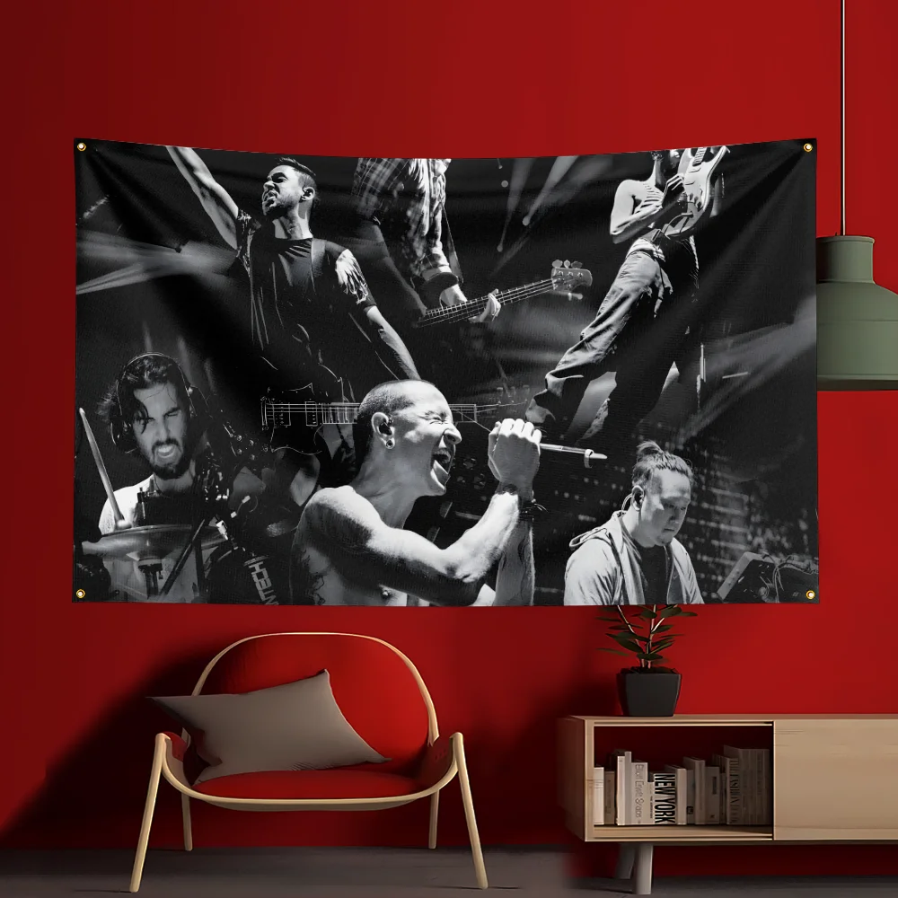 Drapeau Double Face Linkin Park 90x150 Cm - En Polyester Résistant, Parfait Pour Décorer Une Chambre Ou Un Concert