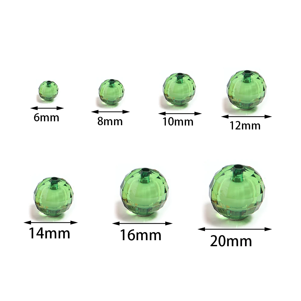 20-100pcs 8/10/12/14/16/18/20mm 더블 레이어 면처리된 아크릴 비즈 DIY 쥬얼리 만들기 공예 액세서리용 루즈 스페이서 비즈