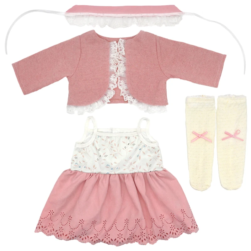 55cm Baby Doll Clothes Jumpsuit  22" Reborn Dolls Lace Dress Hat Children Gift Toys Outfit