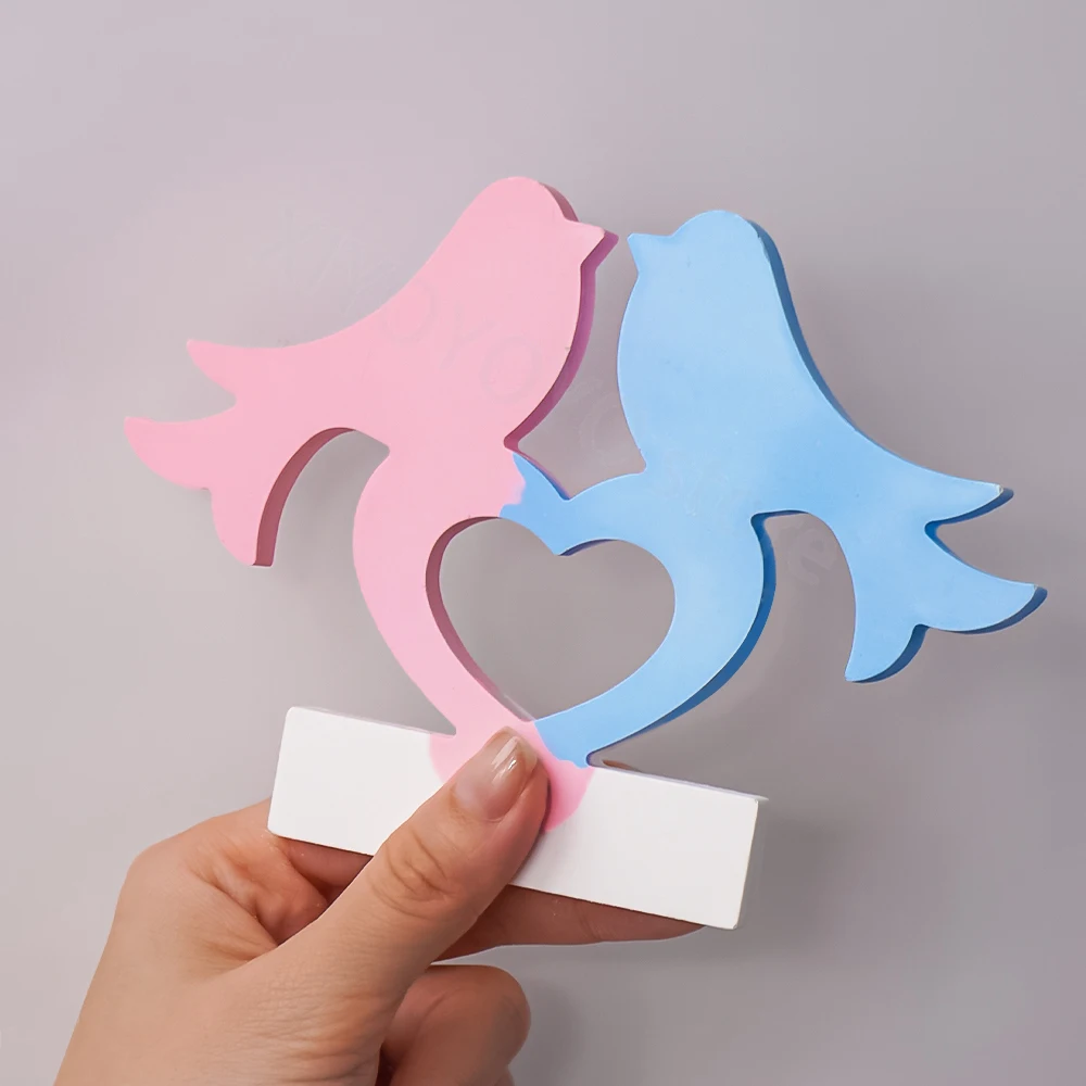 Silicone Mold Love Bird Candlestick Mold for Home Decor