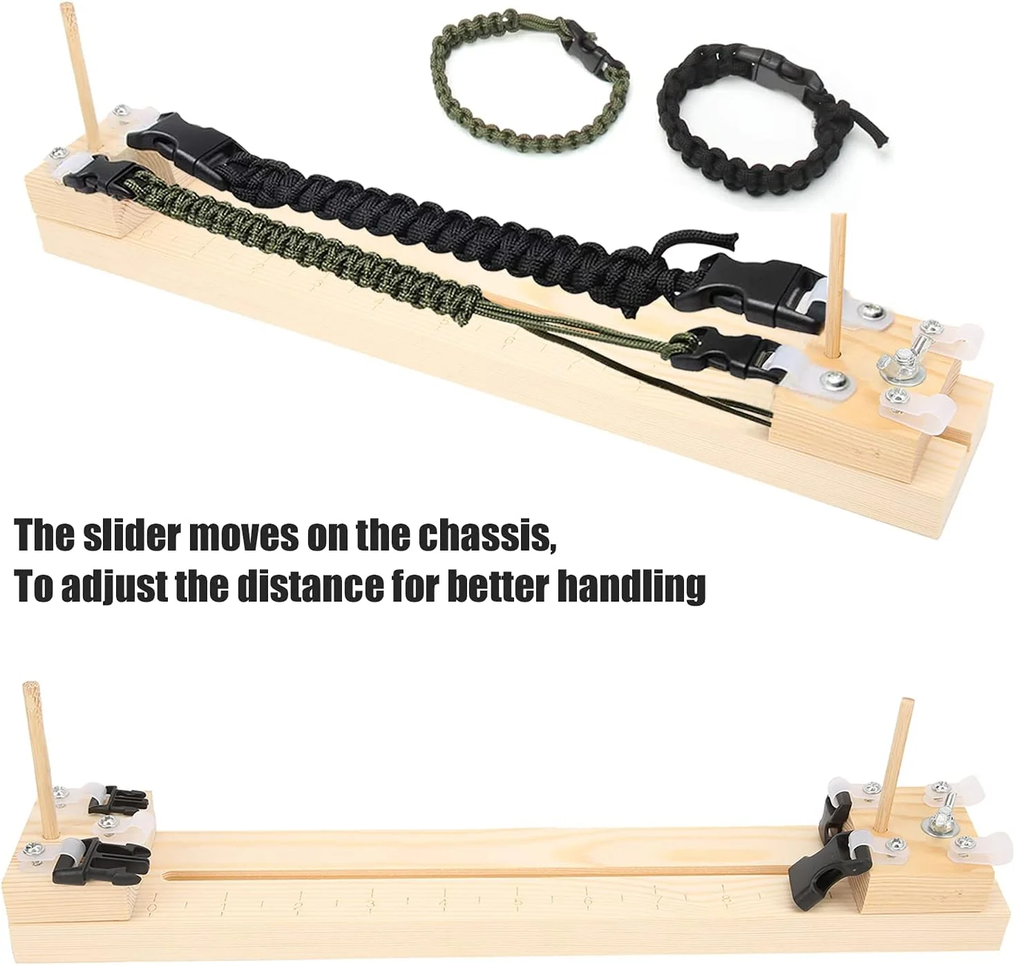Wooden Paracord Bracelet Maker Kit 13.8in Jig With 11pcs Stainless Steel Weaving Needles DIY Friendship Bracelet Crafting Set paracord bracelet paracord bracelet accessories paracord needle set paracord accessories paracord jig