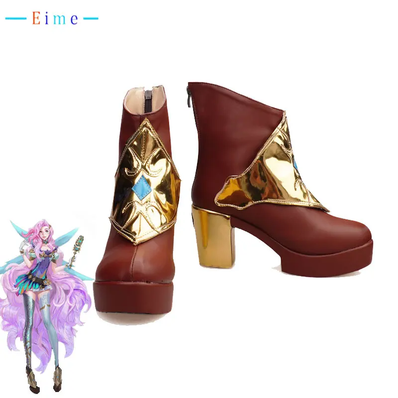 

Game LOL Seraphine Cosplay Shoe PU Leather Shoes Halloween Carnival Boots Cosplay Prop Custom Made