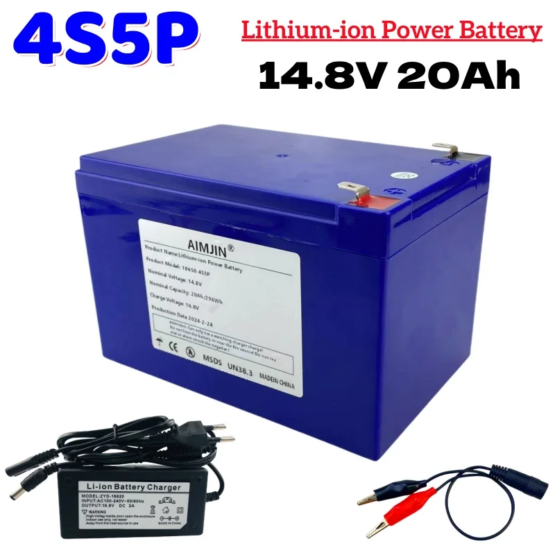 

18650 4S5P 14.8V 20Ah Lithium-ion Battery Pack Built-in BMS Suitable for 16.8V Equipment High-power Inverter Tourist Car Solar