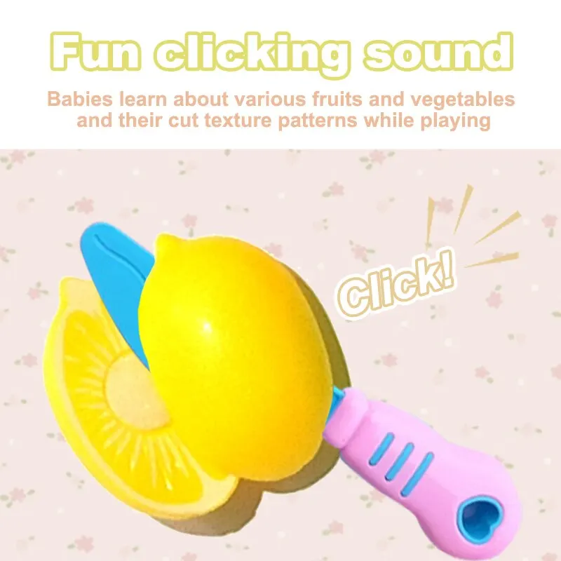 Kids Simulation Kitchen Toy Classic Plastic Fruit Vegetable Cutting Educational Montessori Toy 9 Pcs Per Set