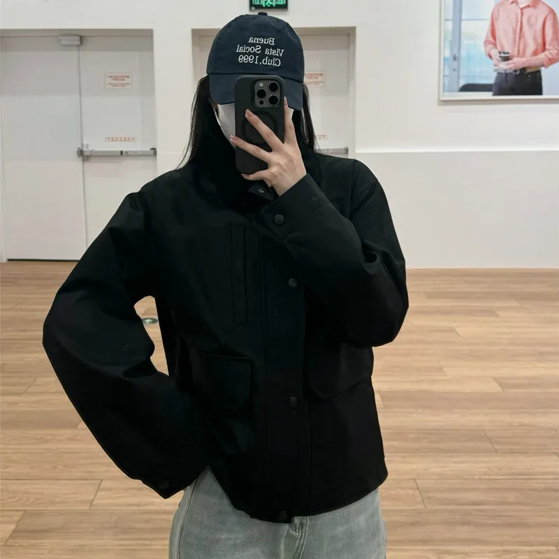 남성 및 여성 야외 레저 캠핑 하이킹 짧은 재킷, 영국 스타일 짧은 패션 트렌드 스트리트