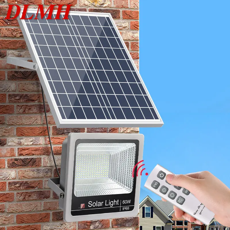 DLMH Solar Flood Light Street Lamp With Remote Control Waterproof IP65 LED Outdoor Light Highlight For Garden Balcony