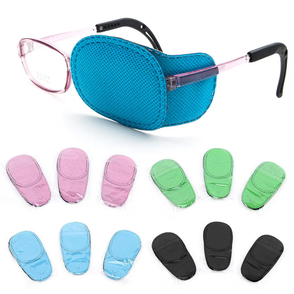 6 Pcs Children Amblyopia Eye Patches For Treating Strabismus Glasses Therapy Kids Corrective Vision Glasses Case Reusable Soft 3