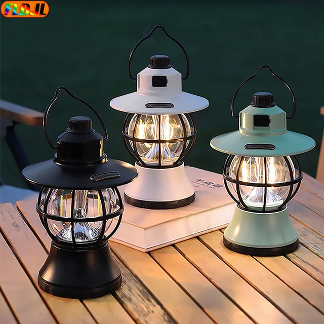 LED Camping Lamp Retro Hanging Tent Lamp Waterproof Dimmable Camping Lights  4500mAh Battery Emergency Light Lantern for Outdoor - AliExpress