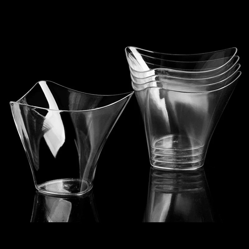 100ML Disposable Plastic Dessert Cups Birthday Transparent Party Ice Cream Home Christmas
