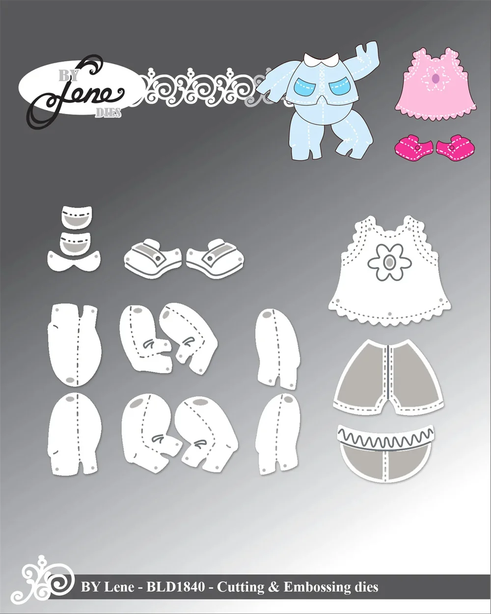 새로운 BY Lene 베이비 트롤용 액세서리 DIY 공예용 금속 커팅 다이 세트 인사말 카드 만들기 스크랩북 장식 몰드