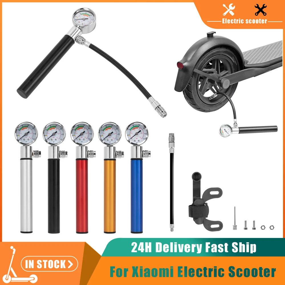 Portable Electric Scooter Pump with Gauge High Pressure Tire Inflator for  Xiaomi M365 Mi3 Ninebot MAX G30 Kickscooter Mini Pump