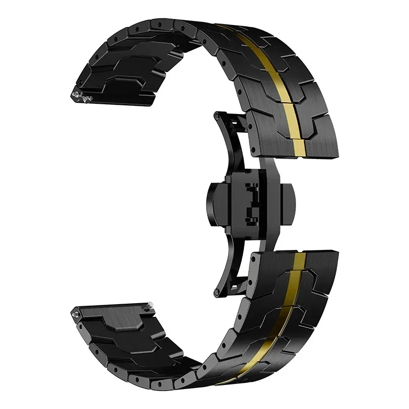 Stainless Steel Metal Watch Strap - 20mm/22mm Adjustable Band