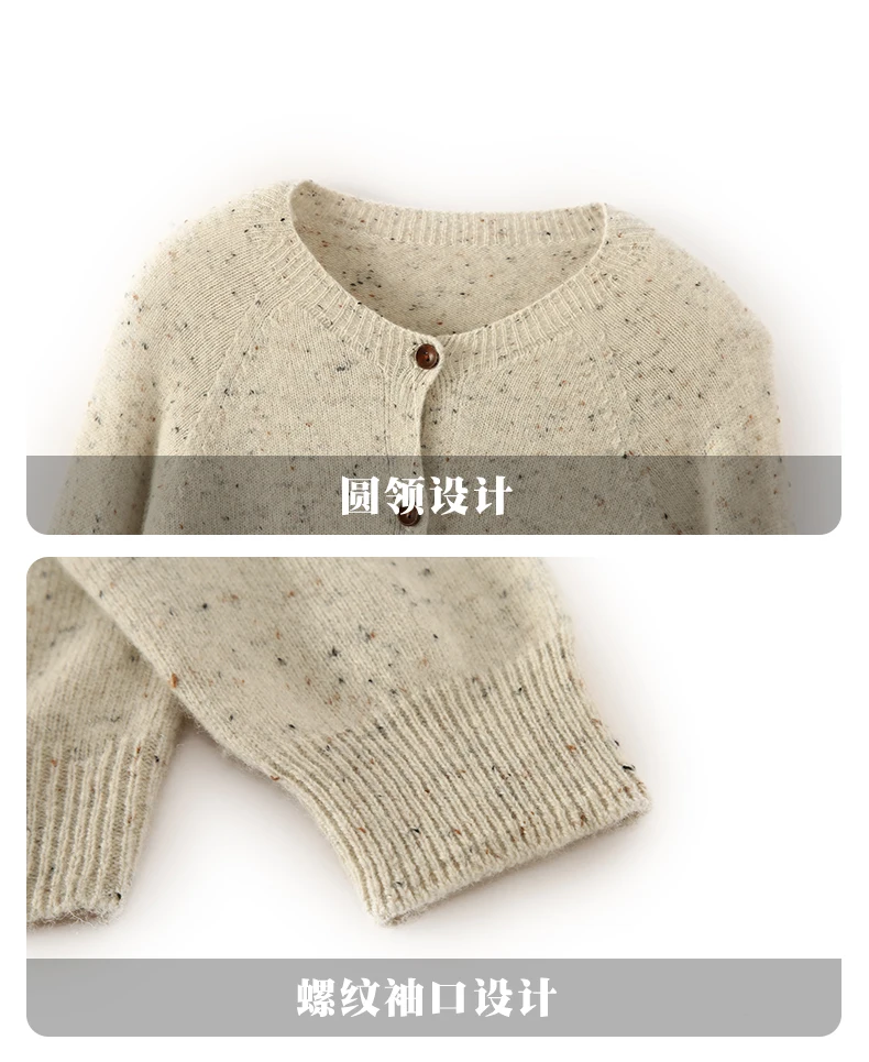 100 % Wolle Strickjacke Frauen Pullover Runde-kragen Gestrickte Fit Mode Einreiher Mantel 2024 Winter Neue Tops – Detail 27
