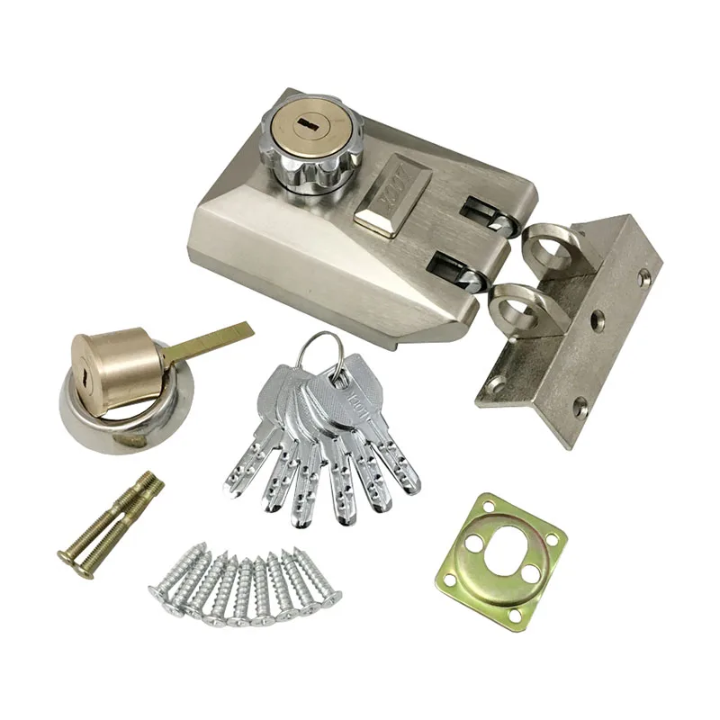 Steel Gate Lock para Porta Deslizante ao ar Livre Iron Gate Lock Força Wheel Hook Trava Automática Exterior Double Open Sliding Armazém
