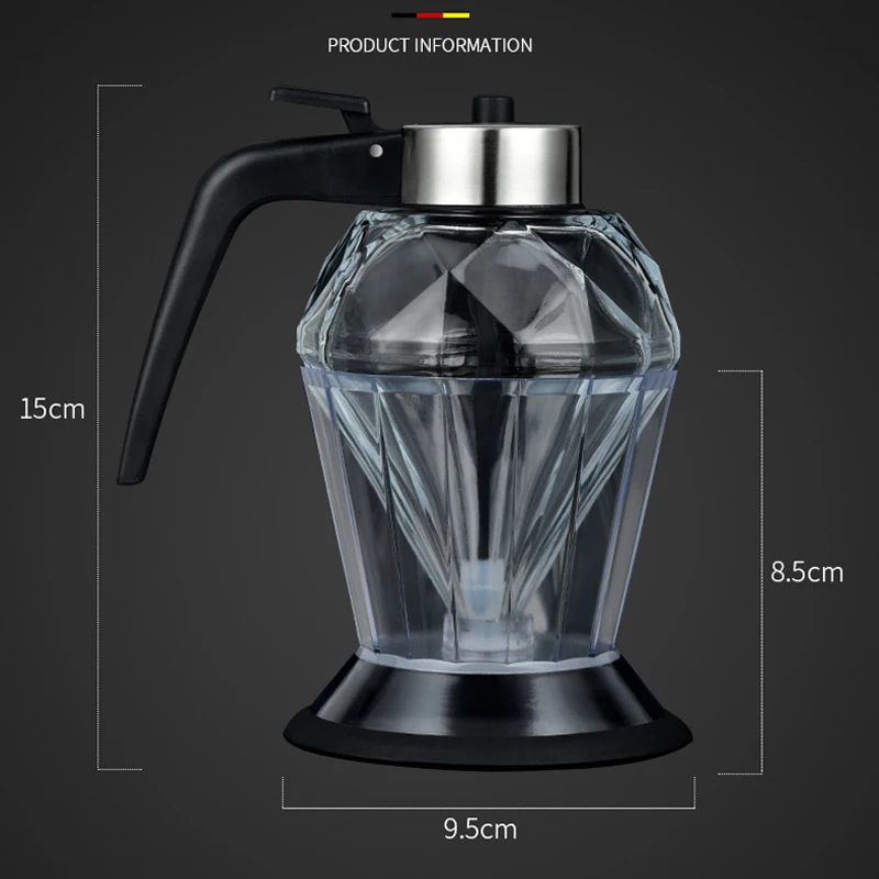 Nordic Household Glass Diamond Oil Pot Sealed Leak-proof Base Soy Sauce Vinegar Bottle Honey Storage Tank Kitchen Supplies 200ml Oil Pot
