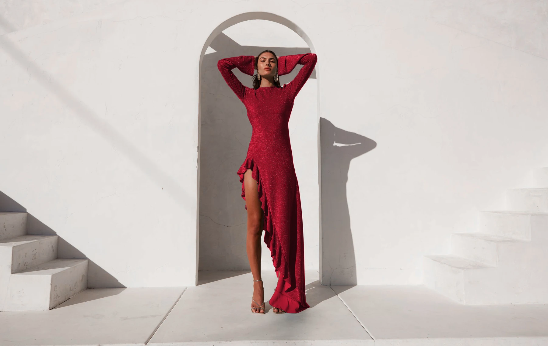 Elegant Long Sleeved Irregular Dress Women High Elasticity Tight Sexy Backless Evening Dress Slim Party Club Vestido